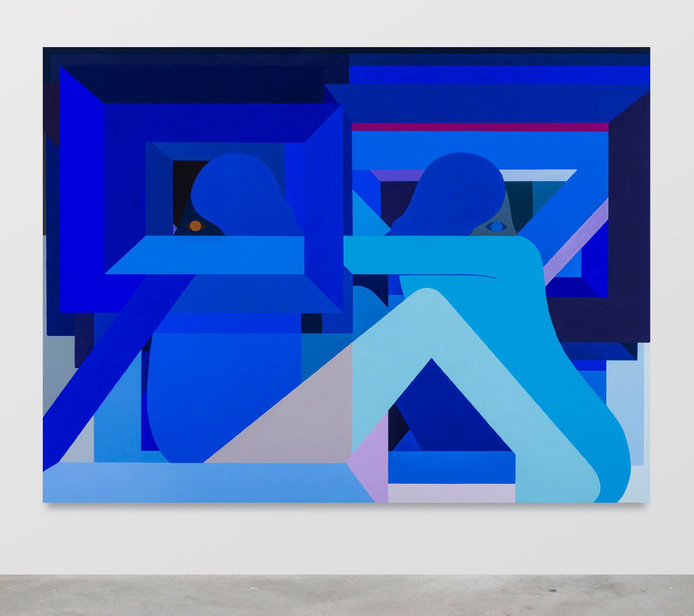 2 Opposing Figures (Blue)