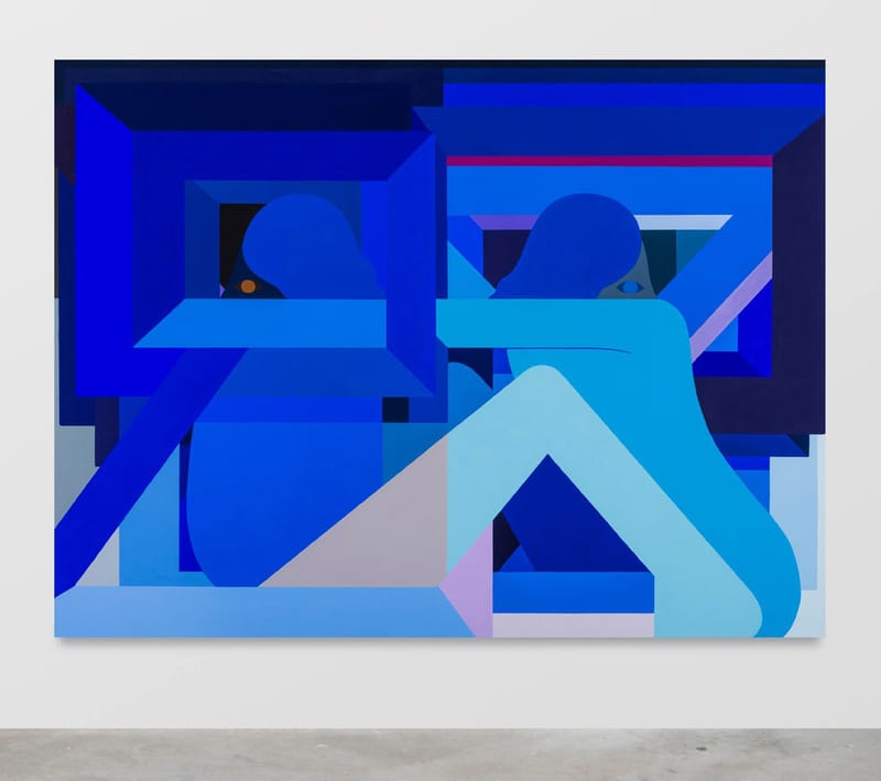 2 Opposing Figures (Blue)
