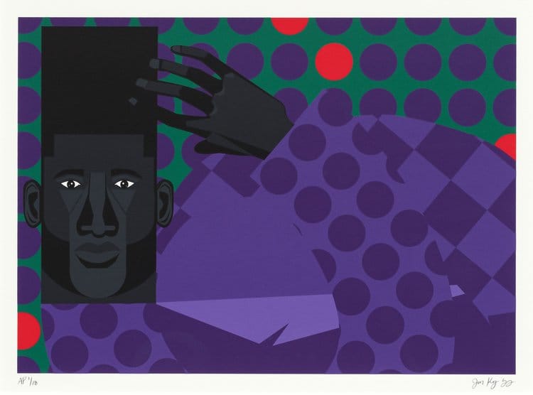 The Man in the Violet Dreamscape With Red Flowers